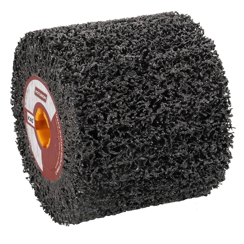 POTUINOM Abrasive Drawing Wheel Surface Conditioning Tool 40 Grit 120 x 100 x 19 mm Wire Drawing Polishing Burnishing Wheel for Wood Metal Surface Polishing 4.7"x 4" - Image 1